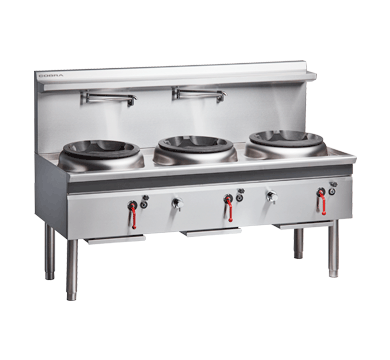 Cobra CW3H-CCC - 1800mm Gas Waterless Wok with 3 Chimney burners