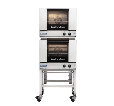 Turbofan E23M3/2C - Half Size Tray Manual Electric Convection Ovens Double Stacked With Castor Base Stand
