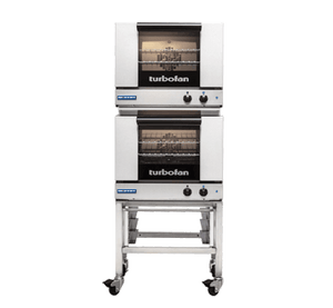 Turbofan E23M3/2C - Half Size Tray Manual Electric Convection Ovens Double Stacked With Castor Base Stand