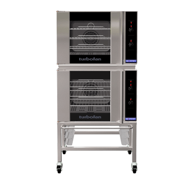 Turbofan E30M3/2 - Double Stacked - GN 1/1 Manual / Electric Convection Ovens Double Stacked on a Stainless Steel Base Stand