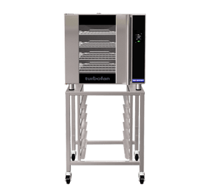 Turbofan E32T4/2 - 2 x E32T4 Full Size Tray Touch Screen Convection Ovens Double Stacked with adjustable base feet