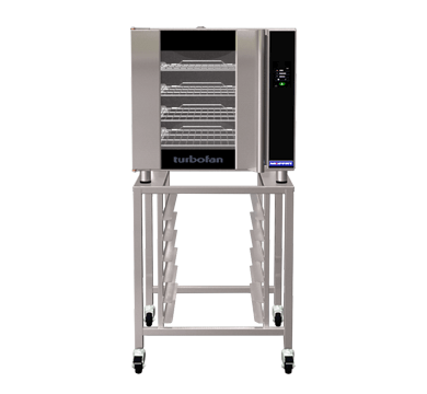 Turbofan E32T4/2C - 2 x E32T4 Electric Convection Ovens Double Stacked with castor base stand