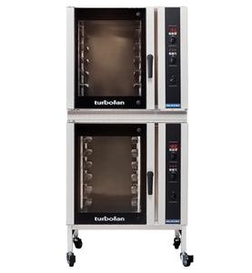 Turbofan E35D6-30/2 - Full Size Digital / Electric Convection Ovens with Adjustable Feet Base Stand Double Stacked