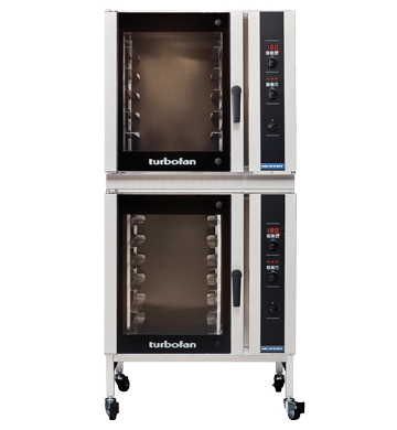 Turbofan E35D6-30/2C - Full Size Digital / Electric Convection Ovens with Castor Base Stand Double Stacked