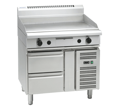 Waldorf 800 Series GP8900G-RB - 900mm Gas Griddle Refrigerated Base